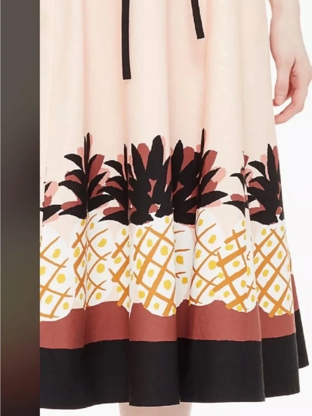 Kate Spade Sleeveless Pineapple Print Midi Dress Size M